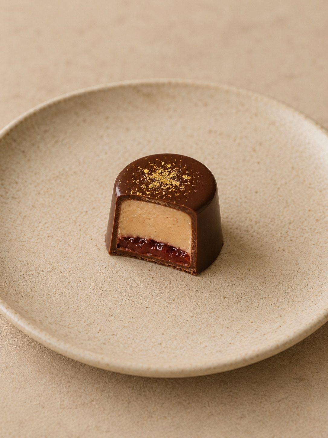 Bombón de foie micuit y gelée de higos rojos